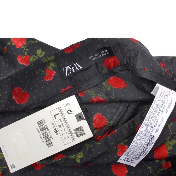 Zara NWT Bermuda Floral Print Satin Feel Shorts S - Picture 11 of 11